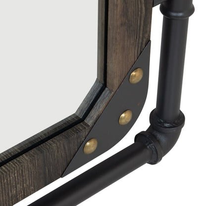 Miroir mural flottant en métal Revo Industrial de 31 pouces par Furniture of America