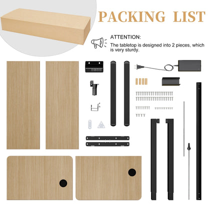 Bureau debout électrique réglable en hauteur Futzca, bureau assis-debout pour ordinateur avec panneau d'épissure