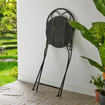Ensemble de bistrot pliant d'extérieur en métal Glitzhome 3 pièces avec table et chaises
