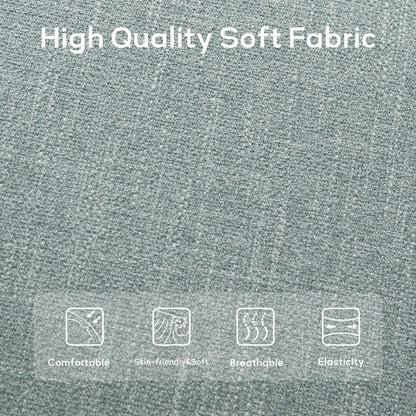 Banc d'entrée rembourré en tissu, banc de chambre pour bout de lit beige, bois massif 44 pouces