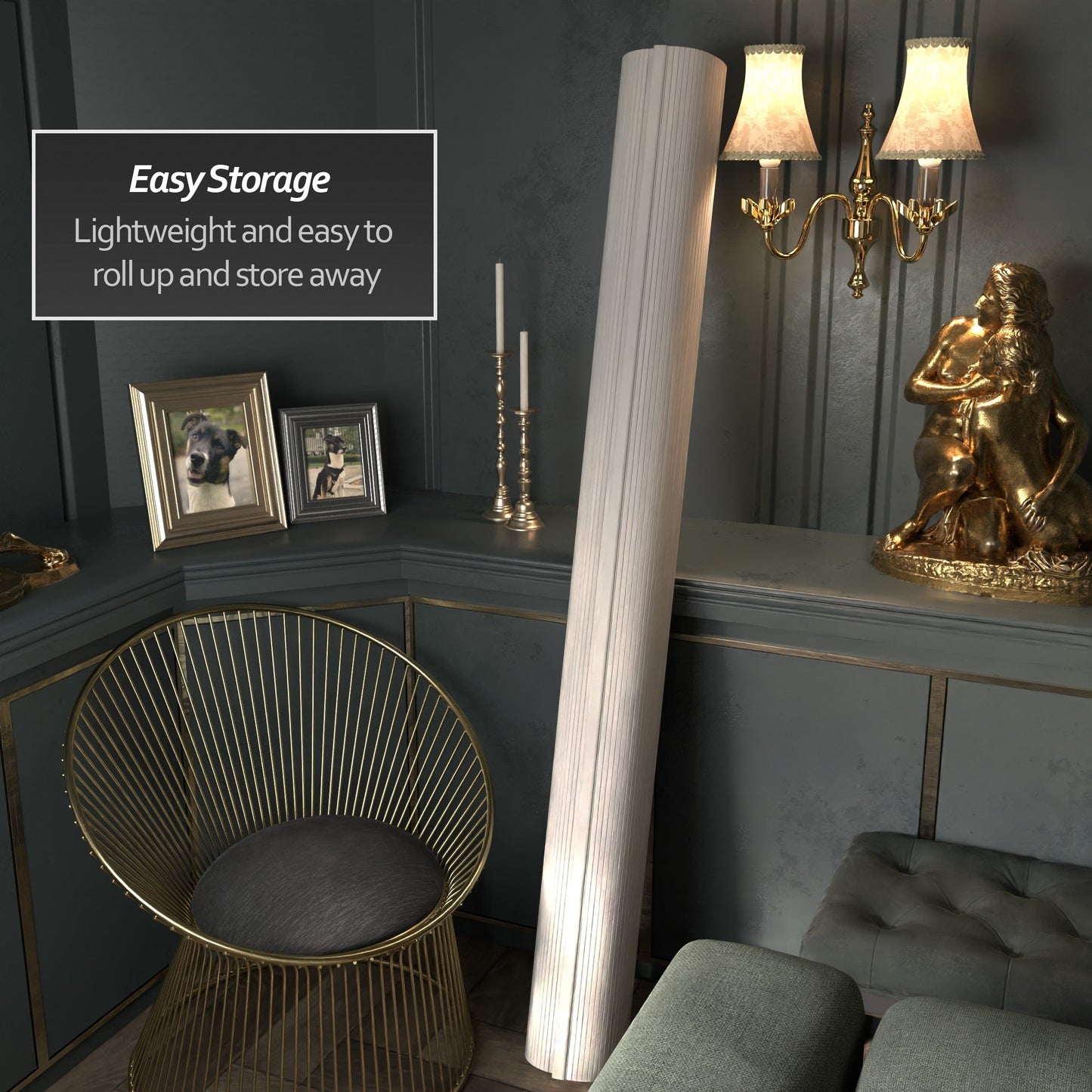 Paravent en bambou fait main de 6 pieds (Chine)