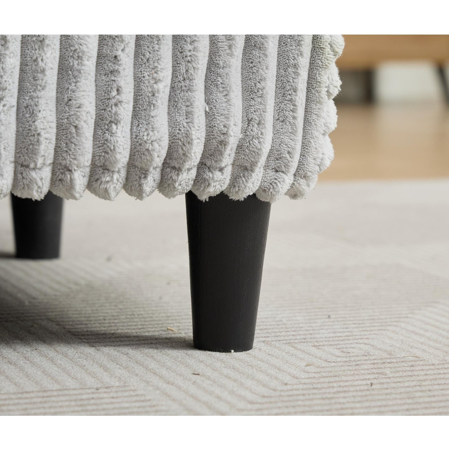 Canapé-lit Harmonia 109 W surdimensionné en velours côtelé, siège profond, double méridienne avec 4 oreillers