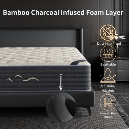 Matelas hybride double face luxueux SweDrea de 14 po – Ferme/Mince, certifié CertiPUR-US, SGS et OEKO-TEX