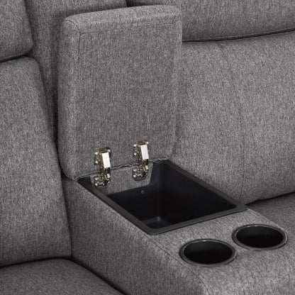 Canapé inclinable électrique MCombo 60.2 avec massage et double chauffage, appui-tête réglable, ports USB et Type-C, tissu