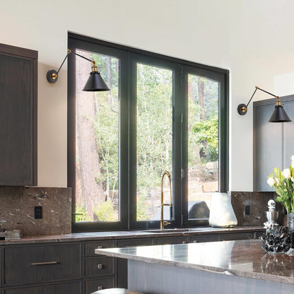 Ensemble de 2 appliques murales modernes à bras pivotant réglables Malryn, à brancher ou à brancher