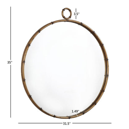 Miroir mural rond Marza finition laiton antique par iNSPIRE Q Modern