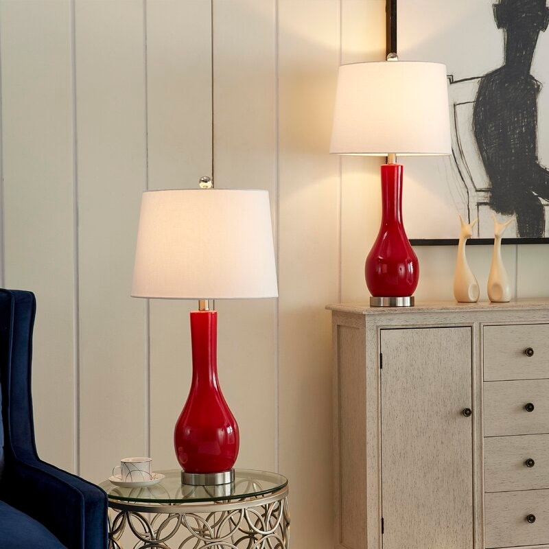 Ensemble de lampes de table en céramique 28,5 avec port USB (lot de 2)