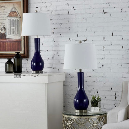 Ensemble de lampes de table en céramique 28,5 avec port USB (lot de 2)