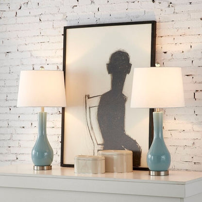 Ensemble de lampes de table en céramique 28,5 avec port USB (lot de 2)