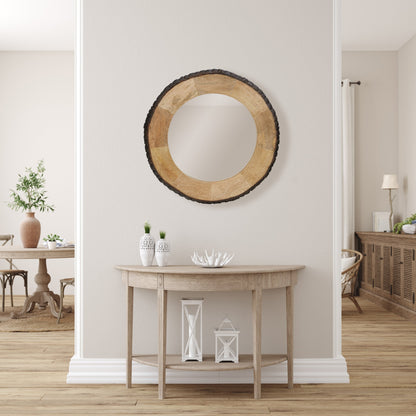 Miroir mural rond en bois Meredith, finition Live Edge, par River of Goods - 30,5 x 1 x 30,5