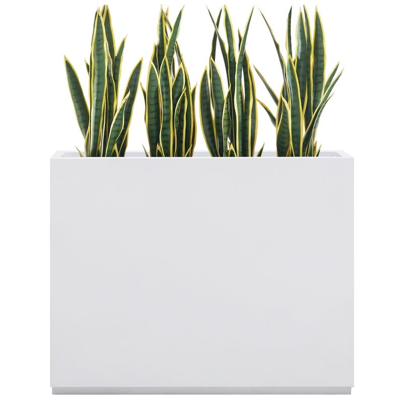 Jardinière métallique lourde pour plantes d'extérieur, 96 x 25 x 76 cm (L x l x H) de hauteur et de longueur, avec séparateur en métal - 96 x 76 x 25 cm