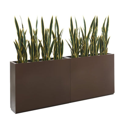 Jardinière métallique lourde pour plantes d'extérieur, 96 x 25 x 76 cm (L x l x H) de hauteur et de longueur, avec séparateur en métal - 96 x 76 x 25 cm