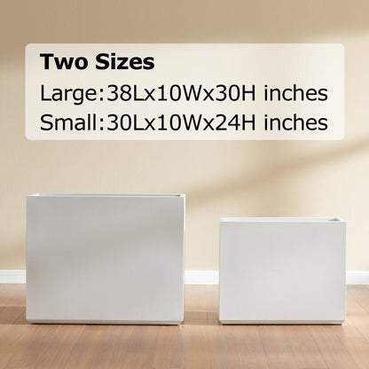 Jardinière métallique lourde pour plantes d'extérieur, 96 x 25 x 76 cm (L x l x H) de hauteur et de longueur, avec séparateur en métal - 96 x 76 x 25 cm