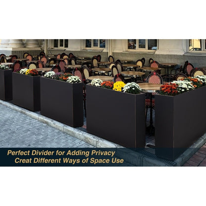 Jardinière métallique lourde pour plantes d'extérieur, 96 x 25 x 76 cm (L x l x H) de hauteur et de longueur, avec séparateur en métal - 96 x 76 x 25 cm