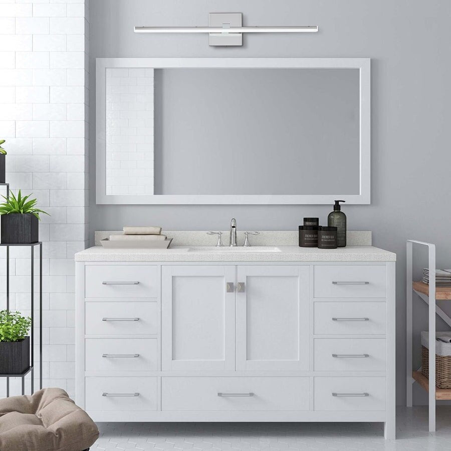 Applique murale linéaire à LED chromée minimaliste à intensité variable