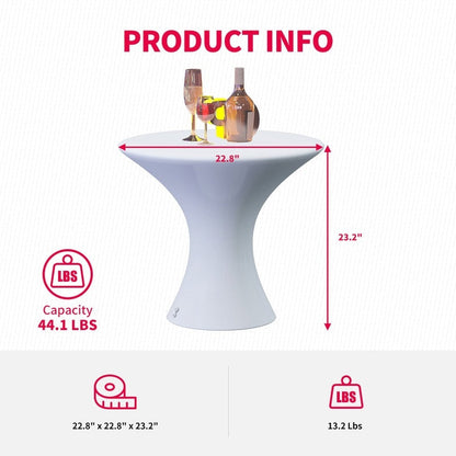 Table basse Mixoy à LED changeantes, table à vin rechargeable et sans fil, meuble d'ambiance pour terrasse, piscine