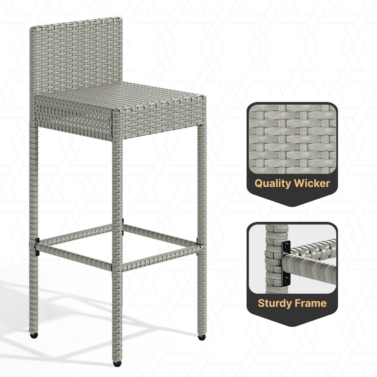 Ensemble de bar en osier pour meubles d'extérieur Moasis 5 pièces - 5 pièces