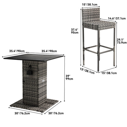 Ensemble de bar en osier pour meubles d'extérieur Moasis 5 pièces - 5 pièces