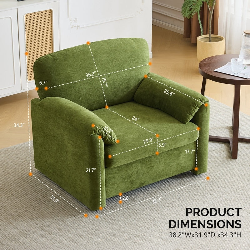 Fauteuil d'appoint moderne à oreilles d'éléphant, siège confortable pour salon et chambre