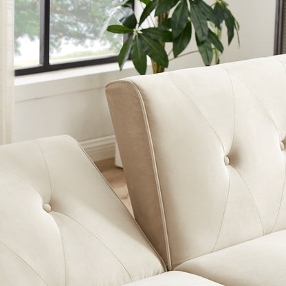 Canapé-lit futon moderne, canapé-lit convertible avec pieds fuselés en bois, 78,35 l, petit canapé à dossier divisé pour salon