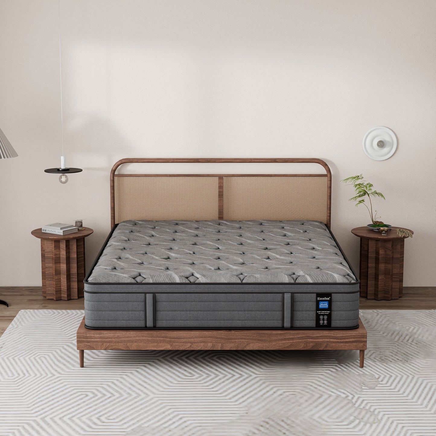 Matelas hybride Modland 14 pouces à plateau-coussin moyen, matelas à ressorts ensachés dans une boîte