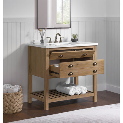 Meuble-lavabo simple de style ferme Monterey 37 avec dessus
