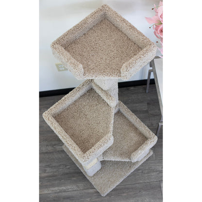 Nouveaux condos pour chats à 3 niveaux en bois massif et moquette