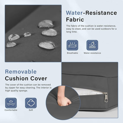 Ensemble de conversation pour patio extérieur Nuon 4 pièces/5 pièces, ensemble de méridienne en osier avec auvent par Havenside Home