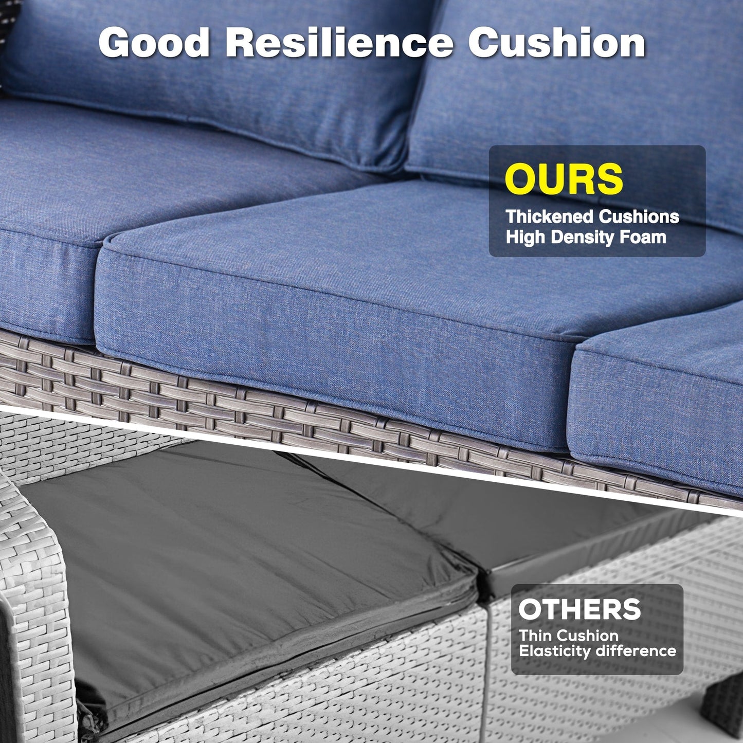 Ensemble de 8 chaises pivotantes en osier pour patio OVIOS