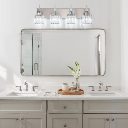 Luminaires de salle de bain en cristal à intensité variable Ora Modern sur miroir Glam Vanity Lights