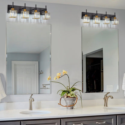 Luminaires de salle de bain en cristal à intensité variable Ora Modern sur miroir Glam Vanity Lights