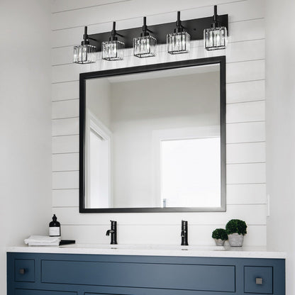 Luminaires de salle de bain en cristal à intensité variable Ora Modern sur miroir Glam Vanity Lights