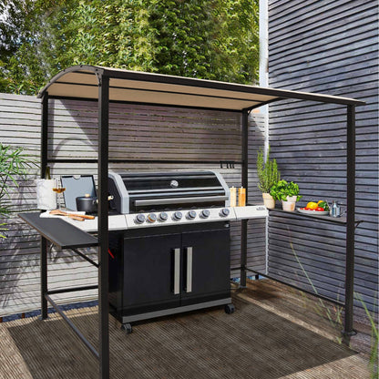 Abri barbecue extérieur à cadre en acier de 5 pi x 8 pi