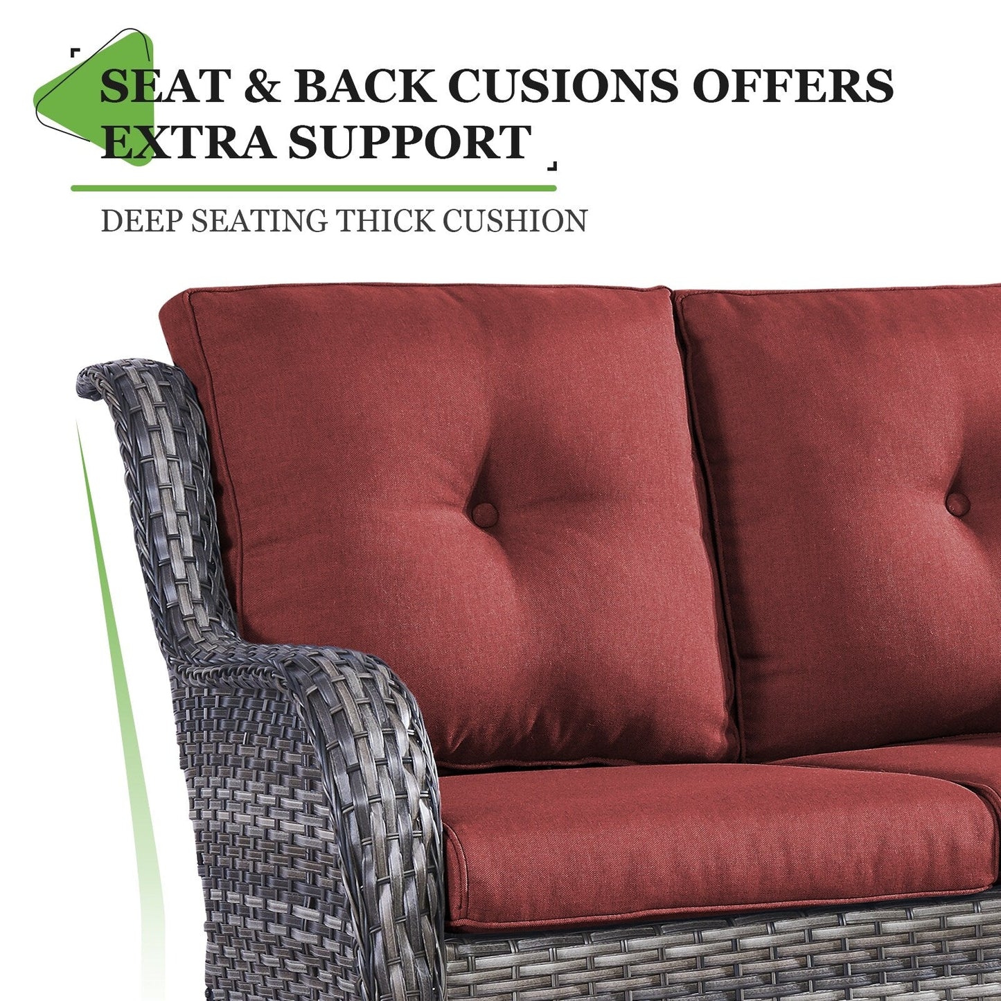 Ensemble de canapés d'extérieur en osier Gymojoy avec causeuse et canapé en rotin