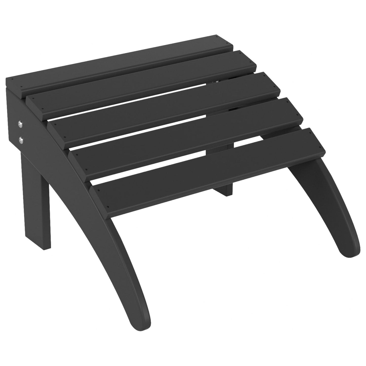 Chaise Adirondack pliable Polytrends Laguna en PEHD pour terrasse extérieure toutes saisons avec pouf (ensemble 2 pièces)