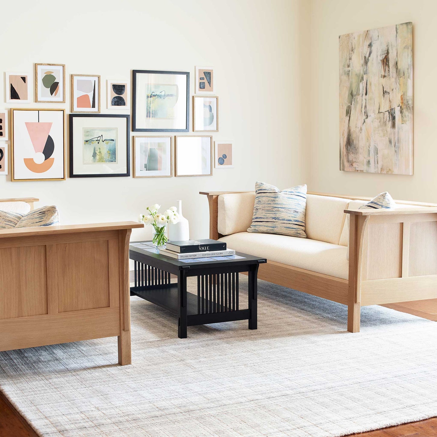 Table basse avec plateau en carrelage