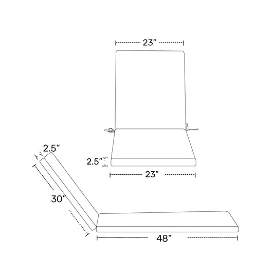 Coussins de chaise longue d'extérieur Polytrends résistants à la décoloration et toutes saisons (lot de 2)