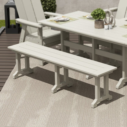 Banc de terrasse extérieur Polytrends Laguna en PEHD toutes saisons 65