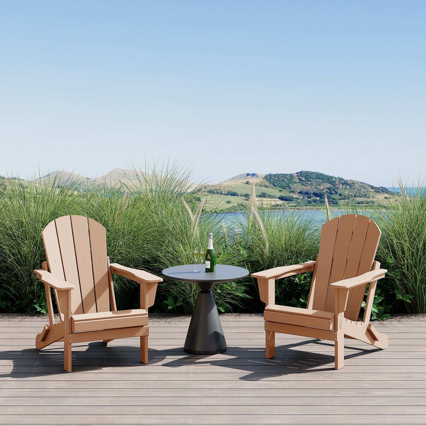 Chaises pliantes Adirondack Polytrends Laguna résistantes aux intempéries (lot de 2)