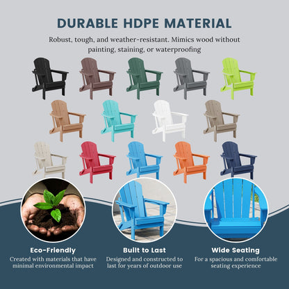 Chaises pliantes Adirondack Polytrends Laguna résistantes aux intempéries (lot de 2)