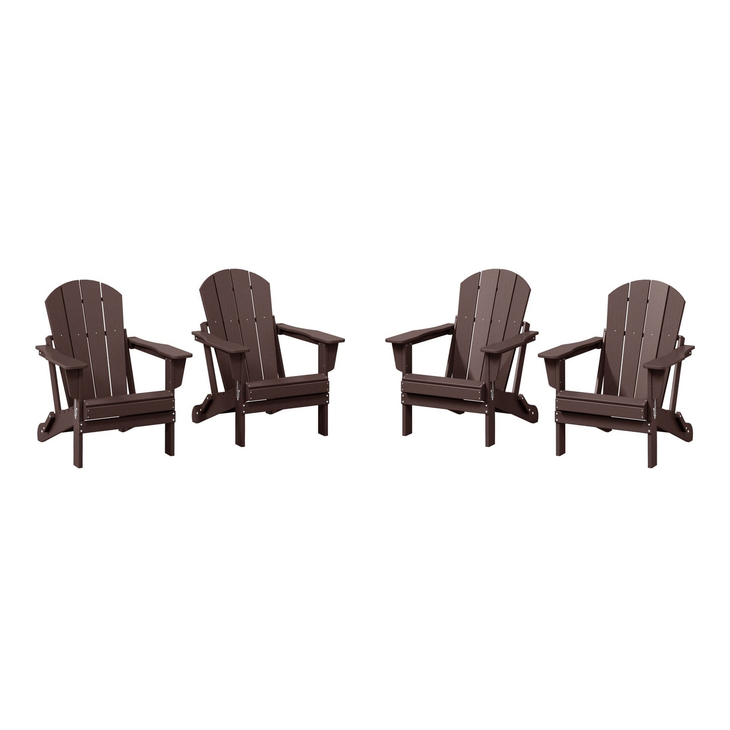 Chaises pliantes Adirondack Polytrends Laguna résistantes aux intempéries (lot de 4)