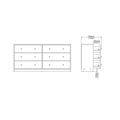 Porch &amp; Den Zoe Commode double à 6 tiroirs