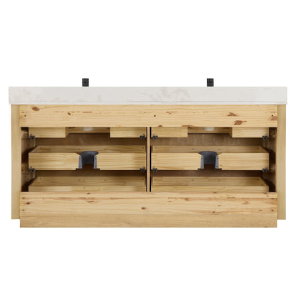 Meuble-lavabo Porto avec dessus en quartz blanc sans miroir