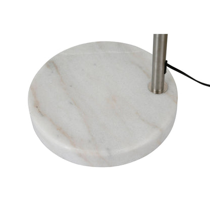Lampadaire arqué réglable en acier Q-Max 81 avec abat-jour extra large et base en marbre