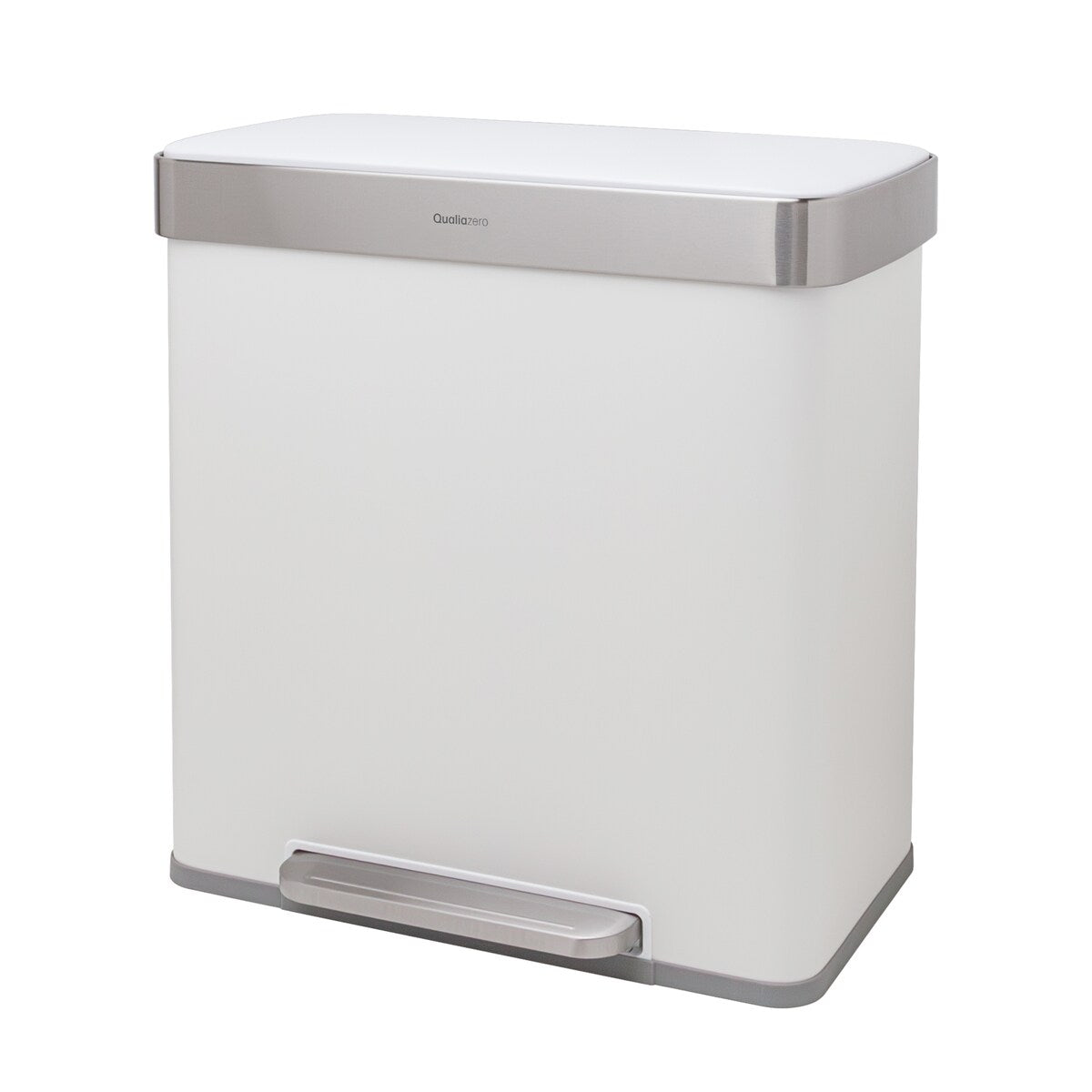 Poubelle de recyclage rectangulaire Qualiazero 16 gal (unité double 8 gal) – Acier inoxydable