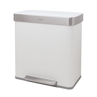 Poubelle de recyclage rectangulaire Qualiazero 16 gal (unité double 8 gal) – Acier inoxydable