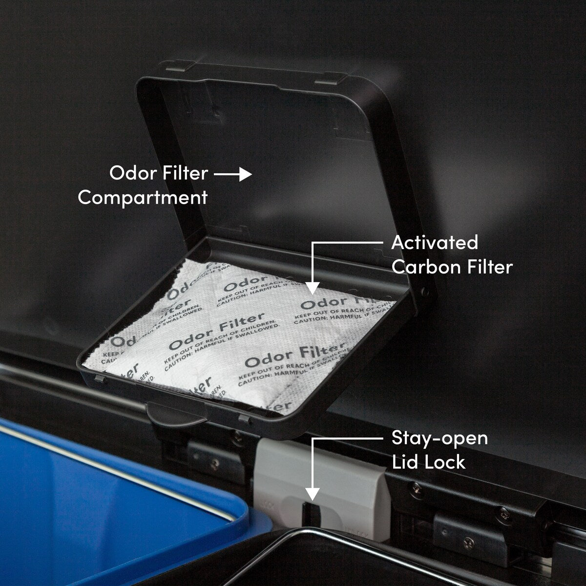 Poubelle de recyclage rectangulaire Qualiazero 16 gal (unité double 8 gal) – Acier inoxydable