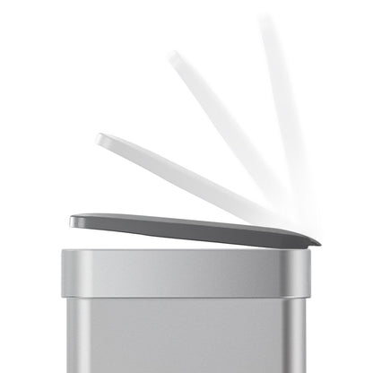 Poubelle de recyclage rectangulaire Qualiazero 16 gal (unité double 8 gal) – Acier inoxydable