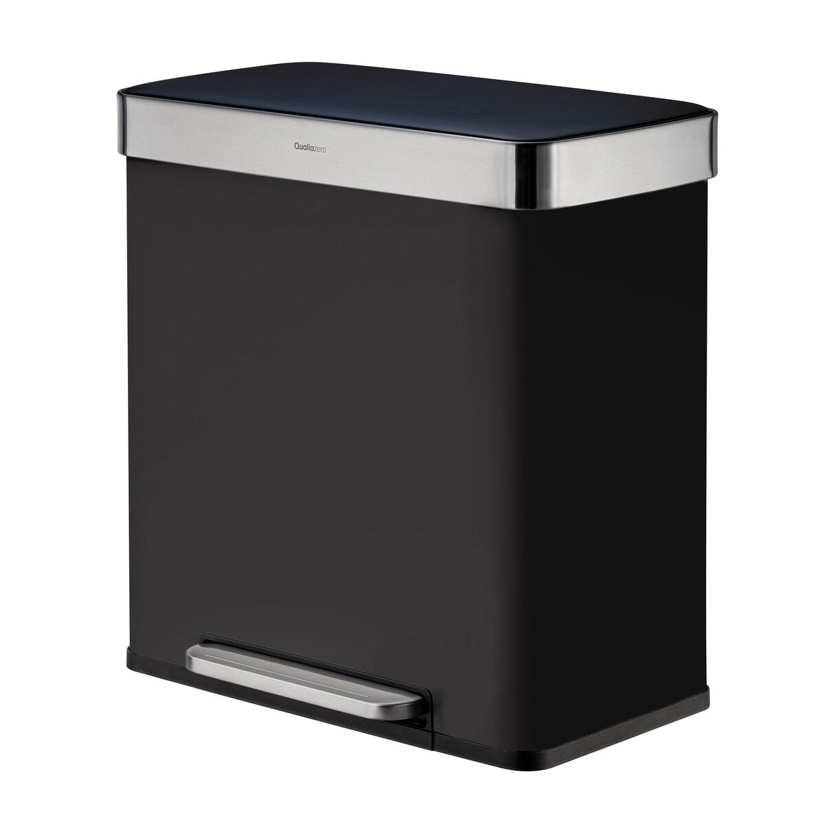 Poubelle de recyclage rectangulaire Qualiazero 16 gal (unité double 8 gal) – Acier inoxydable