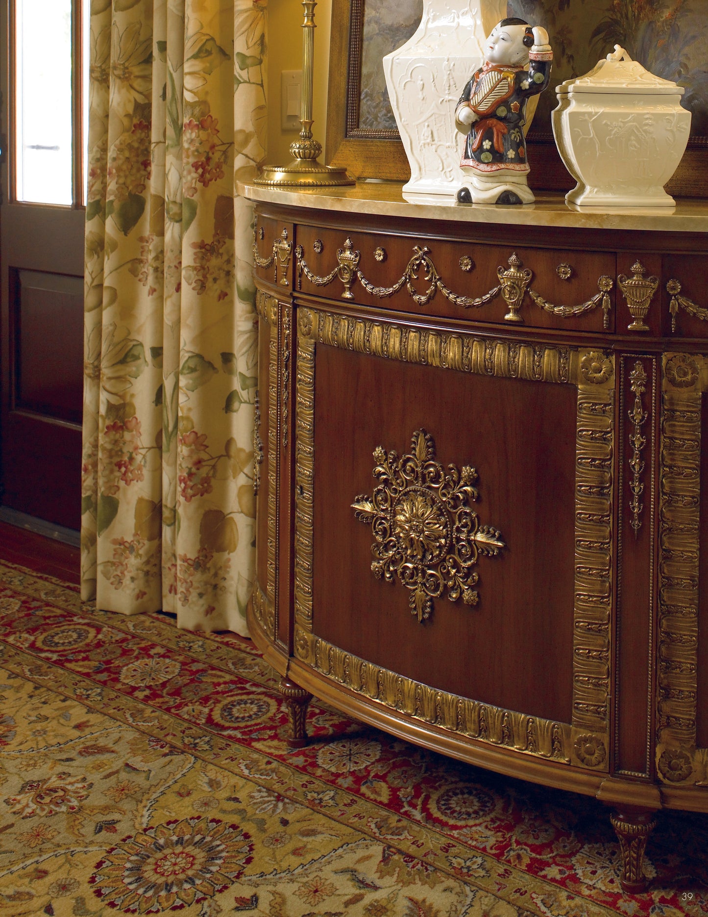 Treillis moghol, corail ivoire